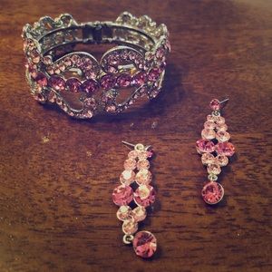 Prom/costume bracelet and matching earrings